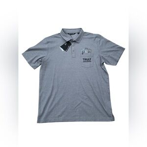Travis Mathew NWT Men’s Size XL Grey Truly Hard Seltzer Performance Golf Polo
